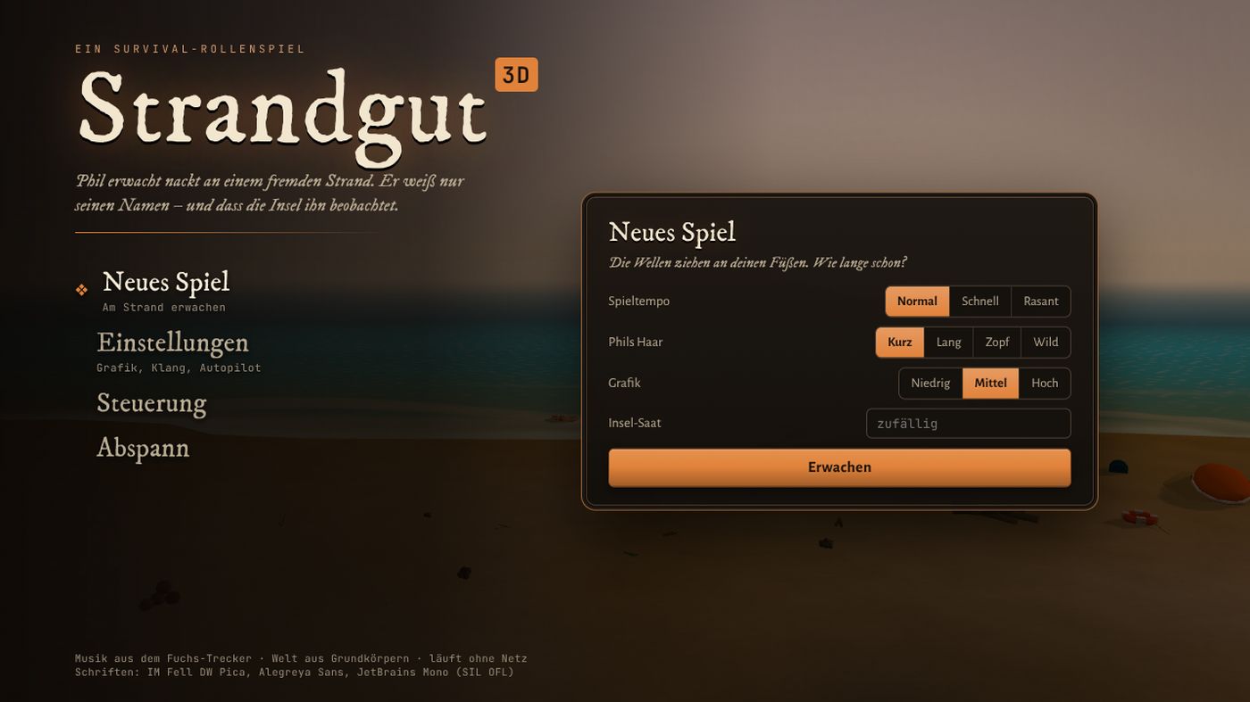 Titelbild von Strandgut 3D: Abendstimmung am Strand mit Wrack